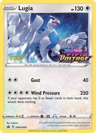 Lugia - SWSH069 (Prerelease) [Staff] SWSH069 - SWSH Sword & Shield Promo Cards Holofoil - Poke-Collect