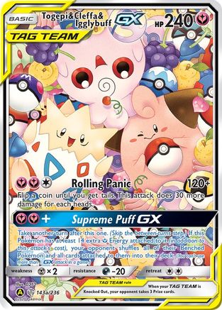 Togepi & Cleffa & Igglybuff-GX 143a/236 - Cosmic Eclipse Holofoil - Poke-Collect