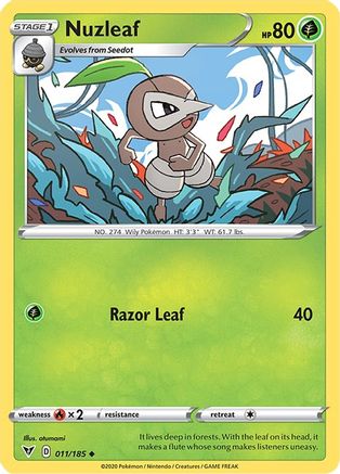 Nuzleaf 11/185 - SWSH04 Vivid Voltage - Poke-Collect