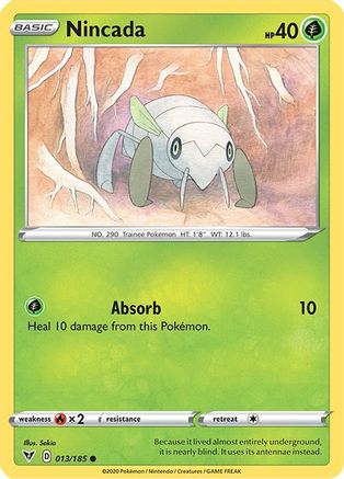 Nincada 13/185 - SWSH04 Vivid Voltage Reverse Holofoil - Poke-Collect