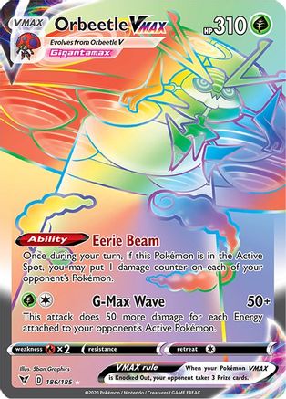 Orbeetle VMAX (Secret) 186/185 - SWSH04 Vivid Voltage Holofoil - Poke-Collect