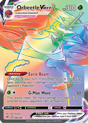 Orbeetle VMAX (Secret) 186/185 - SWSH04 Vivid Voltage Holofoil - Poke-Collect