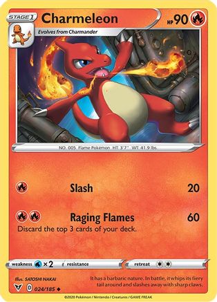 Charmeleon 24/185 - SWSH04 Vivid Voltage Reverse Holofoil - Poke-Collect