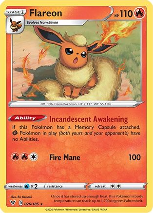 Flareon 26/185 - SWSH04 Vivid Voltage Reverse Holofoil - Poke-Collect
