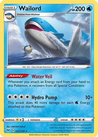 Wailord 32/185 - Vivid Voltage Holofoil - Poke-Collect