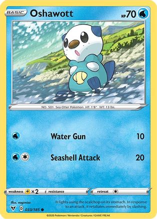 Oshawott 33/185 - SWSH04 Vivid Voltage Reverse Holofoil - Poke-Collect