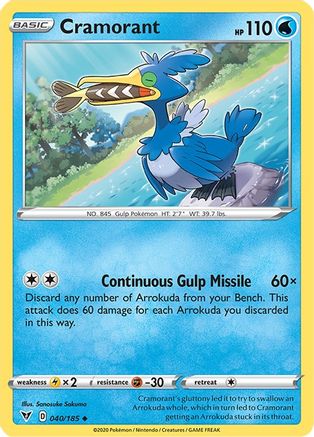 Cramorant 40/185 - SWSH04 Vivid Voltage Reverse Holofoil - Poke-Collect