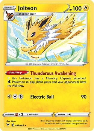 Jolteon 47/185 - SWSH04 Vivid Voltage Reverse Holofoil - Poke-Collect