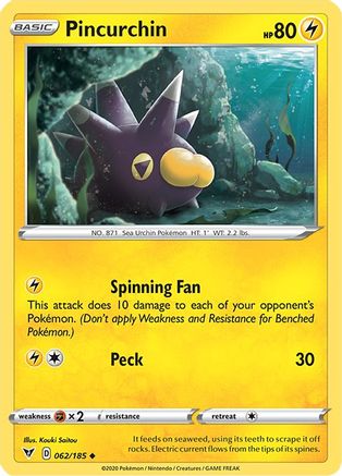 Pincurchin 62/185 - SWSH04 Vivid Voltage Reverse Holofoil - Poke-Collect
