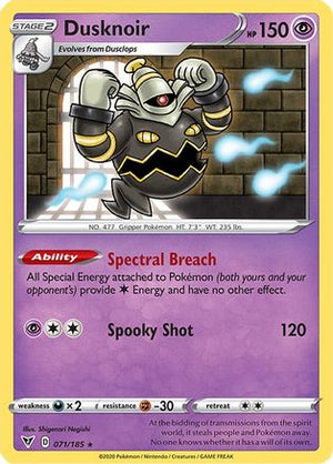 Dusknoir 71/185 - SWSH04 Vivid Voltage Holofoil - Poke-Collect