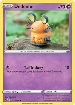 Dedenne 77/185 - SWSH04 Vivid Voltage Reverse Holofoil - Poke-Collect