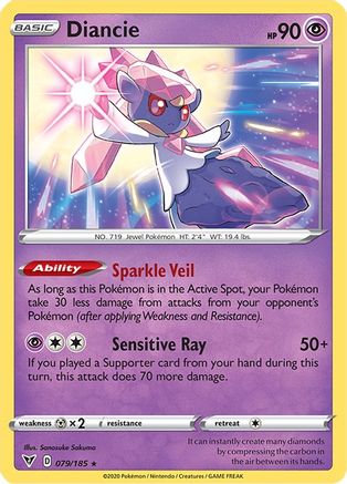 Diancie 79/185 - SWSH04 Vivid Voltage Reverse Holofoil - Poke-Collect