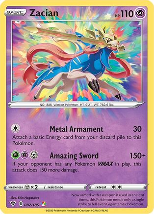 Zacian 82/185 - Vivid Voltage Holofoil - Poke-Collect