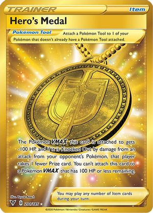 Hero's Medal (Secret) 201/185 - SWSH04 Vivid Voltage Holofoil - Poke-Collect