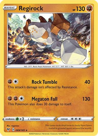 Regirock 89/185 - SWSH04 Vivid Voltage Reverse Holofoil - Poke-Collect