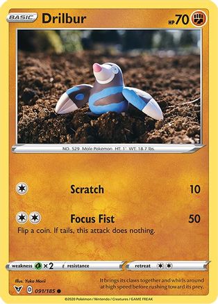 Drilbur 91/185 - SWSH04 Vivid Voltage Reverse Holofoil - Poke-Collect