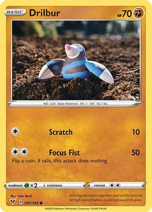 Drilbur 91/185 - SWSH04 Vivid Voltage Reverse Holofoil - Poke-Collect