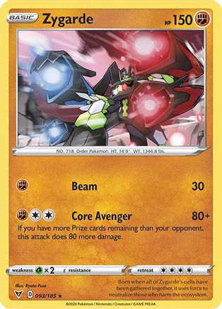 Zygarde 93/185 - Vivid Voltage Reverse Holofoil - Poke-Collect