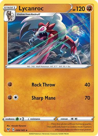 Lycanroc 95/185 - SWSH04 Vivid Voltage Reverse Holofoil - Poke-Collect