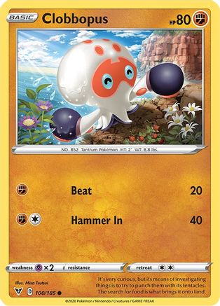 Clobbopus 100/185 - SWSH04 Vivid Voltage Reverse Holofoil - Poke-Collect