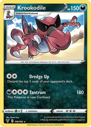 Krookodile 109/185 - SWSH04 Vivid Voltage Reverse Holofoil - Poke-Collect