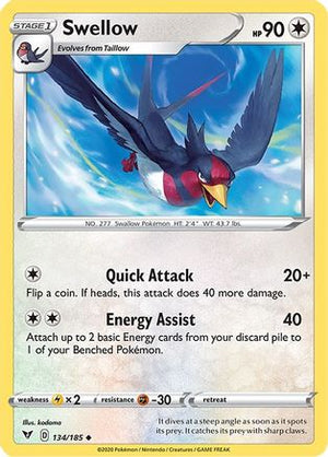 Swellow 134/185 - Vivid Voltage - Poke-Collect