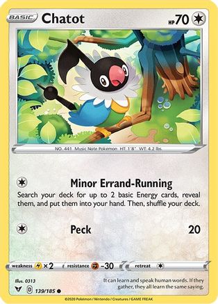 Chatot 139/185 - SWSH04 Vivid Voltage - Poke-Collect
