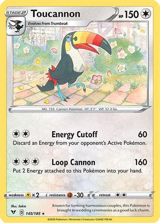 Toucannon 145/185 - Vivid Voltage Reverse Holofoil - Poke-Collect