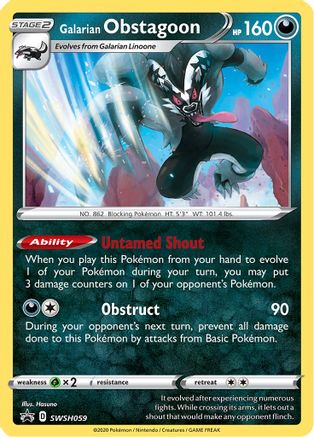 Galarian Obstagoon - SWSH059 SWSH059/307 - SWSH Sword & Shield Promo Cards Holofoil - Poke-Collect