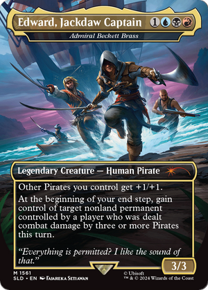 Edward, Jackdaw Captain - Admiral Beckett Brass (SLD-1561) - Secret Lair Drop / Edward, Jackdaw Captain (Borderless)
