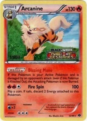 Arcanine - 12/99 (Prerelease) [Staff] 12 - Black and White Promos Holofoil - Poke-Collect