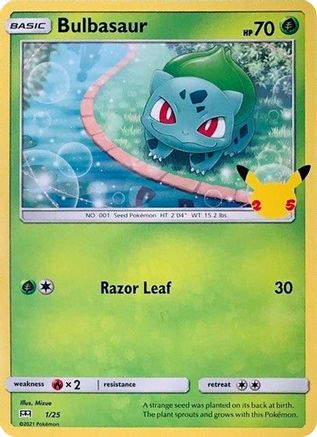 Bulbasaur - 1/25 1/25 - McDonalds 25th Anniversary Promos Holofoil - Poke-Collect