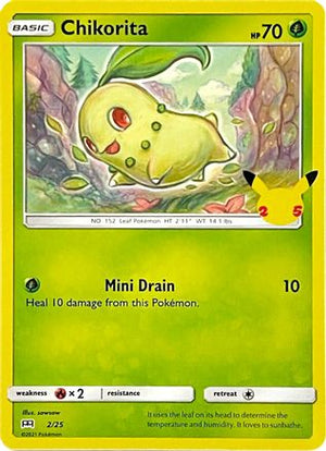 Chikorita - 2/25 2/25 - McDonalds 25th Anniversary Promos Holofoil - Poke-Collect