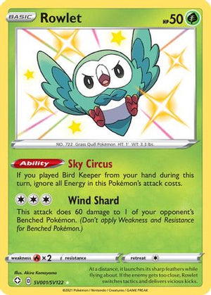 Rowlet SV001/122 - Shining Fates Shiny Vault Holofoil - Poke-Collect