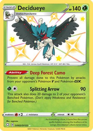 Decidueye SV003/122 - Shining Fates Shiny Vault Holofoil - Poke-Collect
