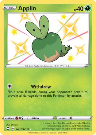 Applin SV012/122 - Shining Fates Shiny Vault Holofoil - Poke-Collect