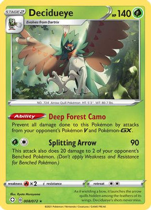 Decidueye 8/72 - Shining Fates Holofoil - Poke-Collect