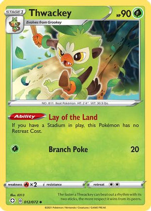 Thwackey 12/72 - Shining Fates Reverse Holofoil - Poke-Collect
