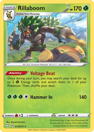 Rillaboom 13/72 - Shining Fates Reverse Holofoil - Poke-Collect
