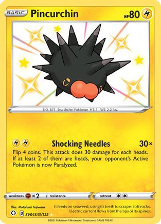 Pincurchin SV043/122 - Shining Fates Shiny Vault Holofoil - Poke-Collect
