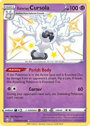 Galarian Cursola SV050/122 - Shining Fates Shiny Vault Holofoil - Poke-Collect