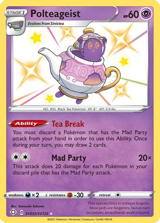 Polteageist SV053/122 - Shining Fates Shiny Vault Holofoil - Poke-Collect