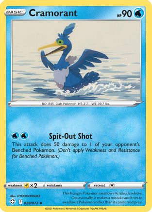 Cramorant 28/72 - Shining Fates Reverse Holofoil - Poke-Collect