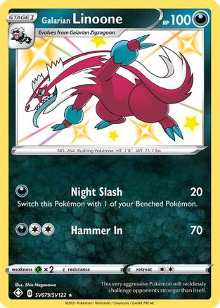 Galarian Linoone SV079/122 - Shining Fates Shiny Vault Holofoil - Poke-Collect