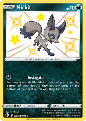 Nickit SV081/122 - Shining Fates Shiny Vault Holofoil - Poke-Collect
