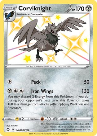 Corviknight SV089/122 - Shining Fates Shiny Vault Holofoil - Poke-Collect