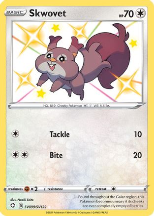 Skwovet SV099/122 - Shiny Vault Holofoil - Poke-Collect