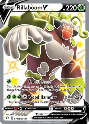 Rillaboom V SV105/122 - Shining Fates Shiny Vault Holofoil - Poke-Collect