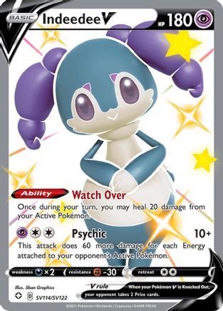Indeedee V SV114/122 - Shining Fates Shiny Vault Holofoil - Poke-Collect