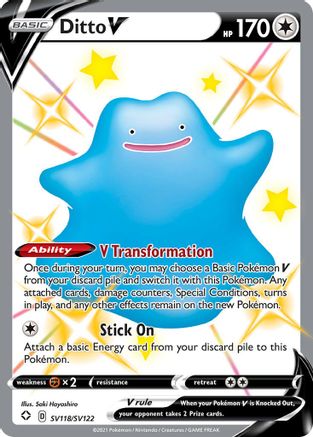 Ditto V SV118/122 - Shining Fates Shiny Vault Holofoil - Poke-Collect